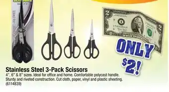 Ace Hardware Stainless Steel 3-Pack Scissors offer