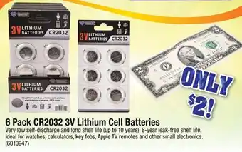 Ace Hardware 6 Pack CR2032 3V Lithium Cell Batteries offer