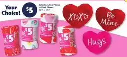 Family Dollar Valentine's Toss Pillows or Plush Throws offer