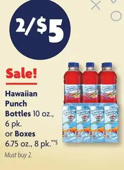 Family Dollar Hawaiian Punch Bottles 10 oz., 6 pk. or Boxes offer