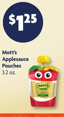 Family Dollar Mott's Applesauce Pouches offer