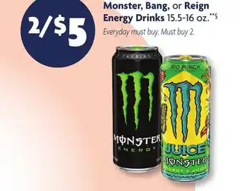 Family Dollar Monster, Bang, or Reign Energy Drinks offer