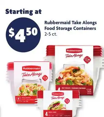 Family Dollar Rubbermaid Take Alongs Food Storage Containers offer