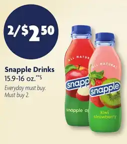 Family Dollar Snapple Drinks offer