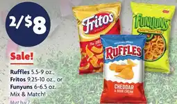 Family Dollar Ruffles 5.5-9 oz., Fritos 9.25-10 oz., or Funyuns 6-6.5 oz offer