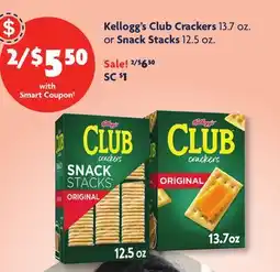 Family Dollar Kellogg's Club Crackers 13.7 oz. or Snack Stacks 12.5 oz offer