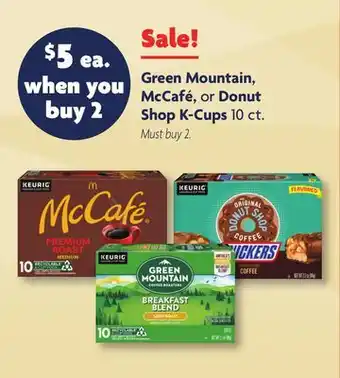 Family Dollar Green Mountain, McCafé, or Donut Shop K‑Cups 10 ct offer