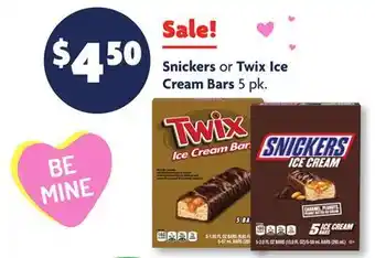 Family Dollar Snickers or Twix Ice Cream Bars offer