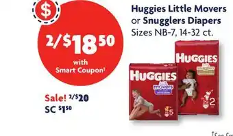 Family Dollar Huggies Little Movers or Snugglers Diapers offer