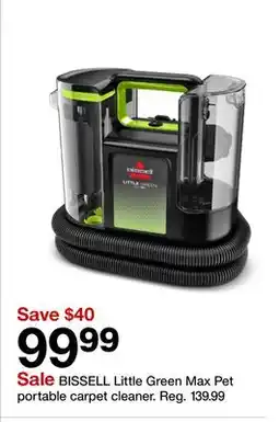 Target BISSELL Little Green Max Pet portable carpet cleaner offer