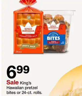 Target King's Hawaiian pretzel bites or 24-ct. rolls offer