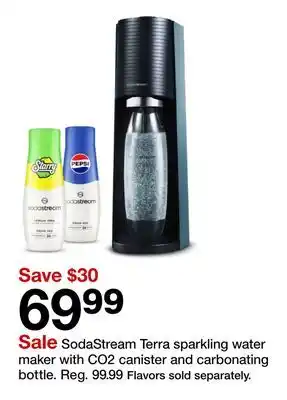 Target SodaStream Terra sparkling water maker with CO2 canister and carbonating bottle offer