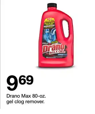 Target Drano Max 80-oz. gel clog remover offer