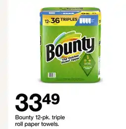 Target Bounty 12-pk. triple roll paper towels offer