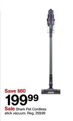 Target Shark Pet Cordless stick vacuum offer