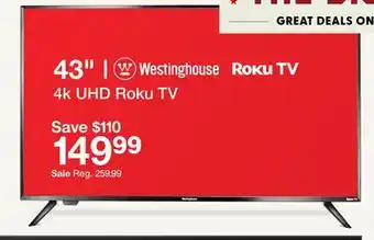 Target 43 Westinghouse 4K UHD Roku TV offer