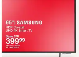 Target 65| SAMSUNG HDR Crystal UHD 4K Smart TV offer