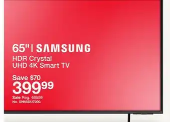 Target 65| SAMSUNG HDR Crystal UHD 4K Smart TV offer