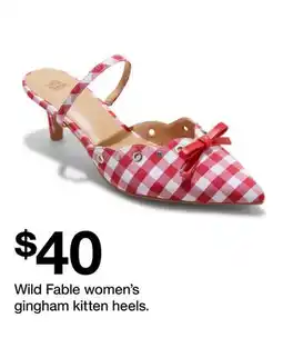 Target Wild Fable women's gingham kitten heels offer