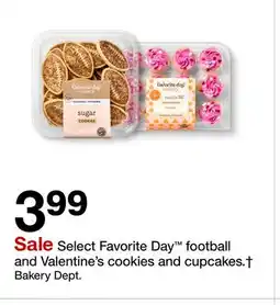 Target Select Favorite Day football and Valentine's cookies and cupcakes.† offer