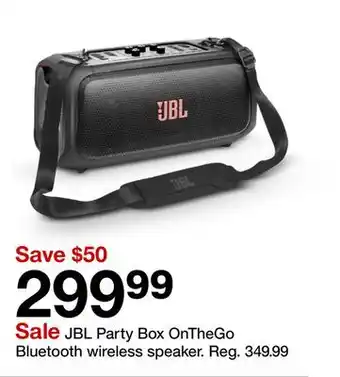 Target JBL Party Box OnTheGo Bluetooth wireless speaker offer