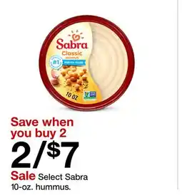 Target Select Sabra 10 - oz. hummus offer