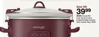 Target Crock-Pot 6-qt. Cook & Carry programmable ceramic slow cooker offer