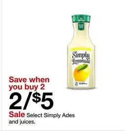 Target Select Simply Ades and juices offer