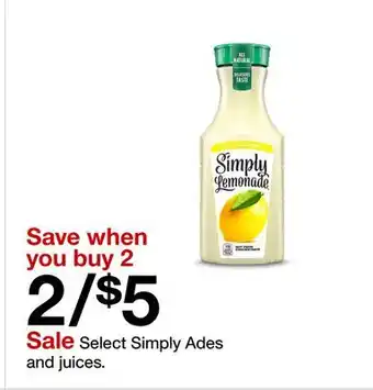 Target Select Simply Ades and juices offer