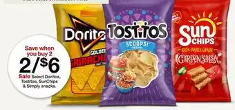 Target Select Doritos, Tostitos, SunChips & Simply snacks offer