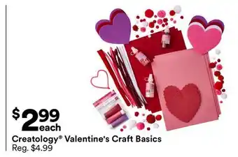 Michaels Creatology Valentine's Craft Basics offer