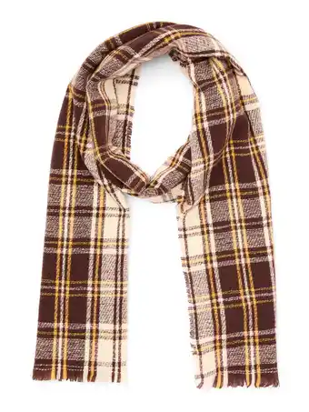 Walmart No Boundaries Women's Brushed Blanket Winter Scarf, Brown Multi-Color offer