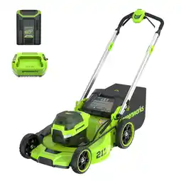 Walmart Greenworks 60V 21 Push Lawn Mower + (1) 5.0 Ah Battery & Charger 2546502 offer