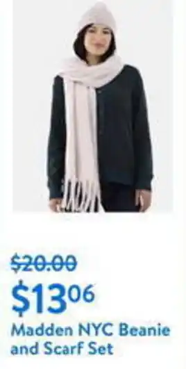 Walmart Madden NYC Beanie and Scarf Set offer