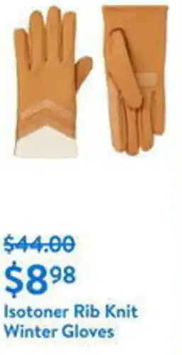 Walmart Isotoner Rib Knit Winter Gloves offer