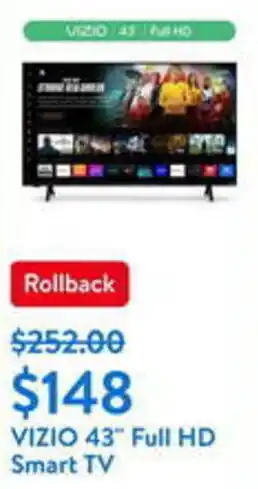 Walmart VIZIO 43" Full HD Smart TV offer