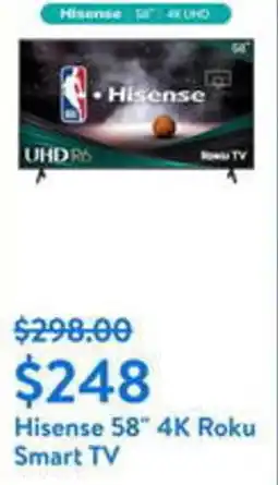 Walmart Hisense 58" 4K Roku Smart TV offer