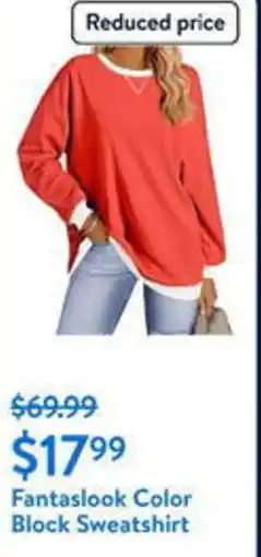 Walmart Fantaslook Color Block Sweatshirt offer