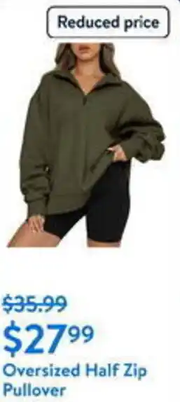 Walmart Oversized Half Zip Pullover offer