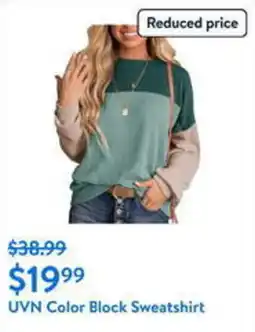 Walmart UVN Color Block Sweatshirt offer