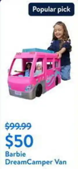 Walmart Barbie DreamCamper Van offer