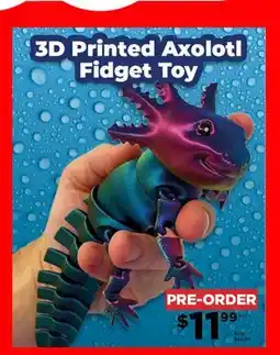 Showcase US 3D Printed Axolotl Fidget Toy offer