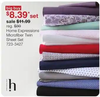 JC Penney Home Expressions Microfiber Twin Sheet Set offer