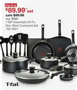 JC Penney T-fal Essentials 20-Pc. Non-Stick Cookware Set offer