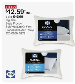 JC Penney Sealy Procool Soft/Medium Or Firm Standard/Queen Pillow offer