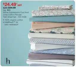 JC Penney Home Expressions Cool And Crisp Cotton Percale Twin Sheet Set offer