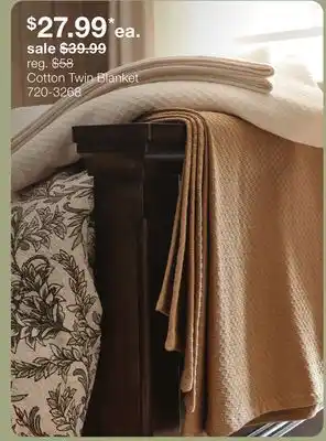 JC Penney Cotton Twin Blanket offer