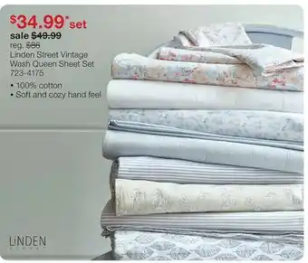 JC Penney Linden Street Vintage Wash Queen Sheet Set offer