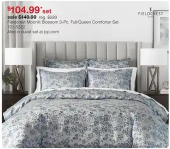 JC Penney Fieldcrest Moonlit Blossom 3-Pc. Full/Queen Comforter Set offer