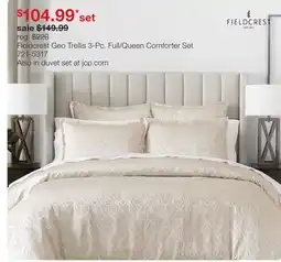 JC Penney Fieldcrest Geo Trellis 3-Pc. Full/Queen Comforter Set offer